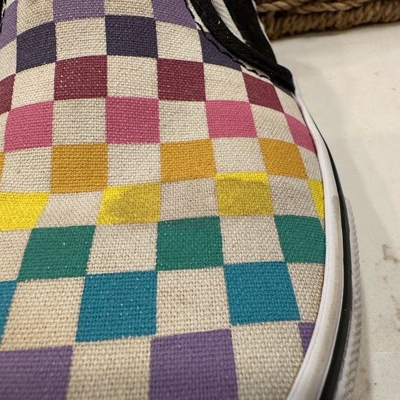 Vans Asher Slip On Rainbow Check Sneakers Kids 2 - Picture 5 of 7